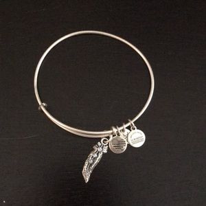 Alex and Ani silver feather bracelet